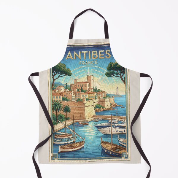 Item preview, Antibes France Mosaic Harbor Art - Vintage Riviera Aesthetic designed and sold by FrancophileFun.