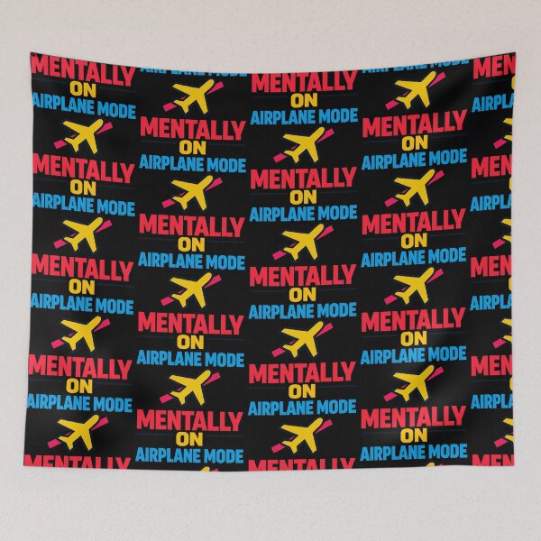 Item preview, Mentally on Airplane Mode Funny Digital Detox Design designed and sold by TeeTimeTreasure.
