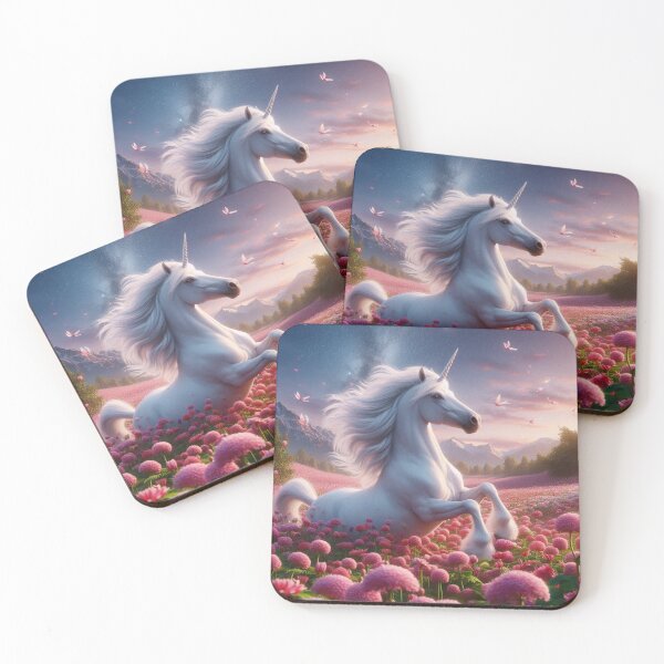 Item preview, Unicorn in a field flowers designed and sold by Zelda50.