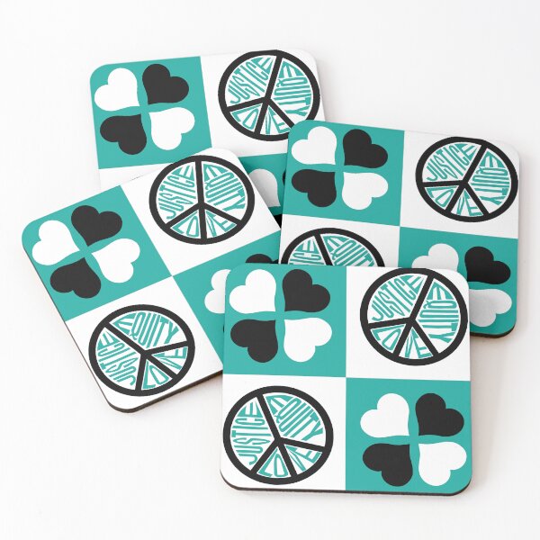 Item preview, Peace Checkers Black White & Teal designed and sold by Digitalmyth's Designs.