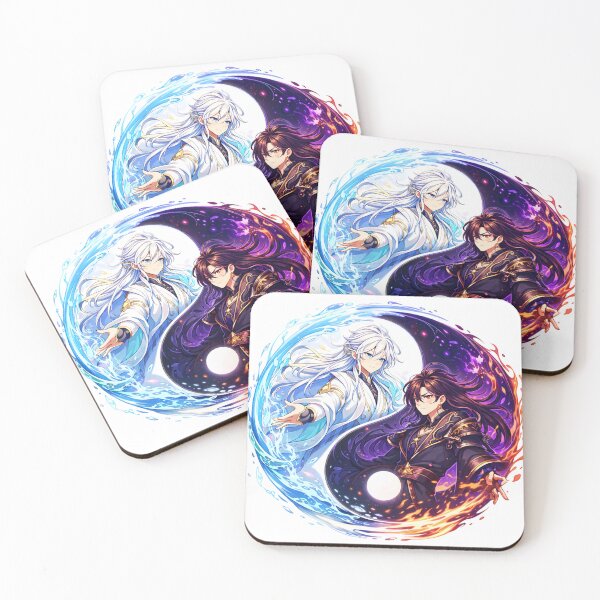 Item preview, Anime Yin Yang Elemental Balance Fire and Water Fantasy Art designed and sold by VaporTokyo.