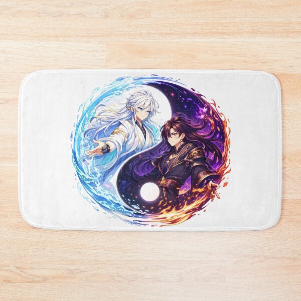 Item preview, Anime Yin Yang Elemental Balance Fire and Water Fantasy Art designed and sold by VaporTokyo.