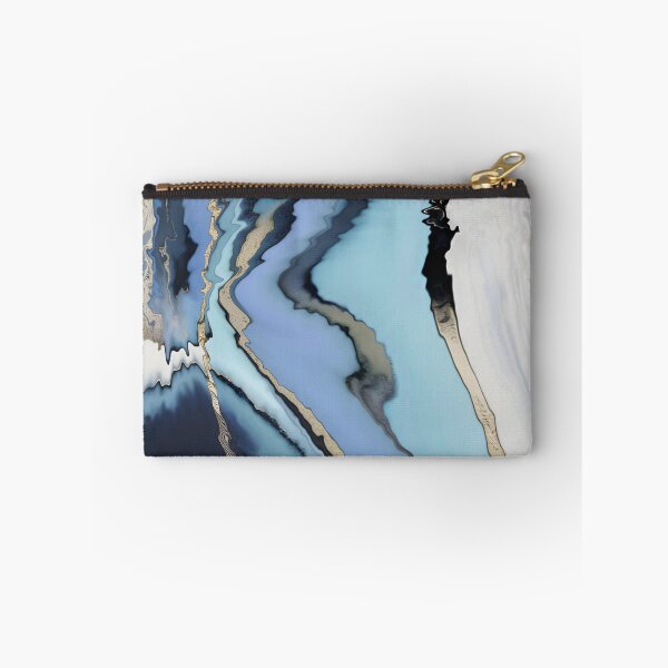 Item preview, Watercolour Blue Gold Ripples designed and sold by KiwiArtistDK.