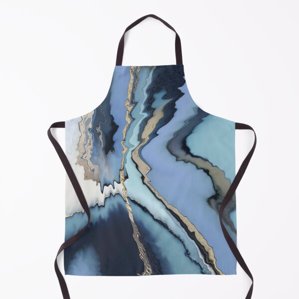Item preview, Watercolour Blue Gold Ripples designed and sold by KiwiArtistDK.