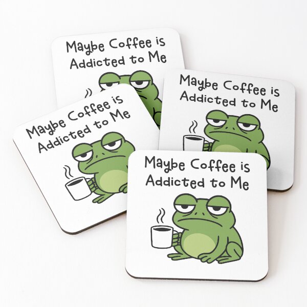 Item preview, Maybe Coffee is Addicted to Me Coffee Lover Caffeine Humor Morning Person Funny Frog Coffee Shop designed and sold by gunaone-design.
