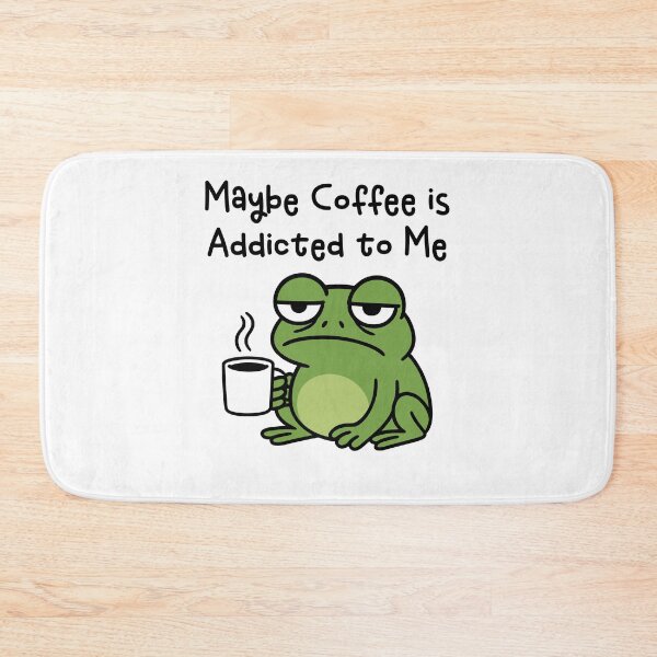 Item preview, Maybe Coffee is Addicted to Me Coffee Lover Caffeine Humor Morning Person Funny Frog Coffee Shop designed and sold by gunaone-design.