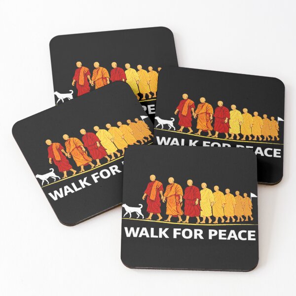 Item preview, Walk For Peace Monks With Aloka Dog Minimalist Zen  designed and sold by Kirf.