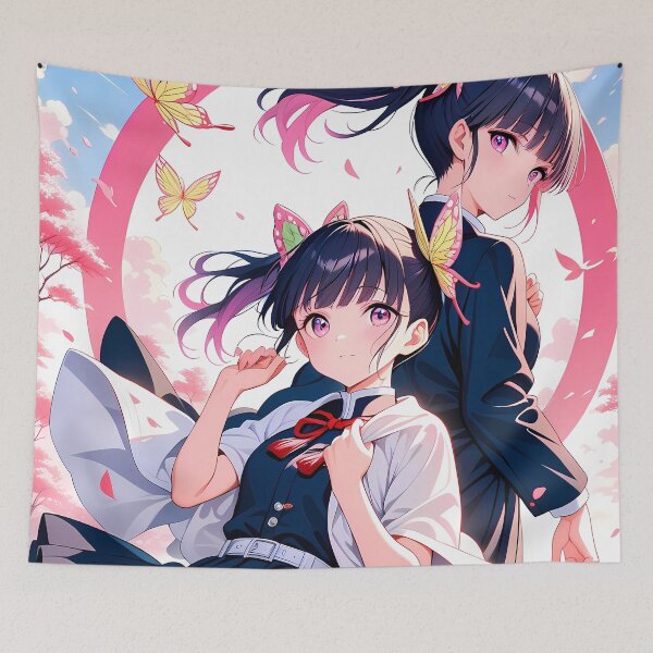 Item preview, Kanao Tsuyuri Demon Slayer Anime Girl Cherry Blossom Duo designed and sold by Tokyonomad.