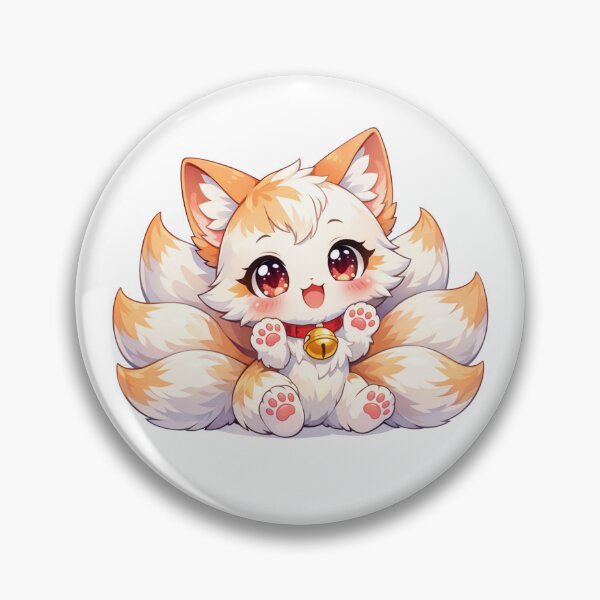 Item preview, Cute Kitsune Fox Chibi Anime Nine Tails Kawaii Spirit Fox Art designed and sold by VaporTokyo.
