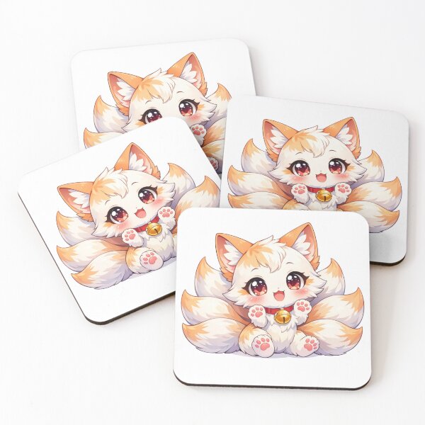 Item preview, Cute Kitsune Fox Chibi Anime Nine Tails Kawaii Spirit Fox Art designed and sold by VaporTokyo.