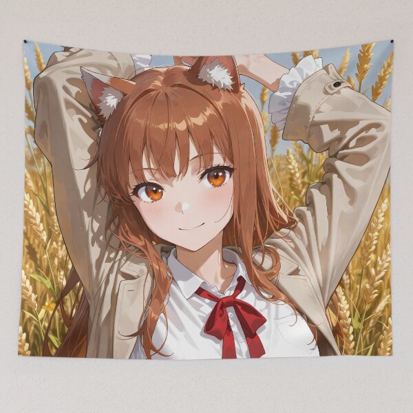 Item preview, Holo Spice And Wolf Harvest Wheat Field Apples designed and sold by Tokyonomad.