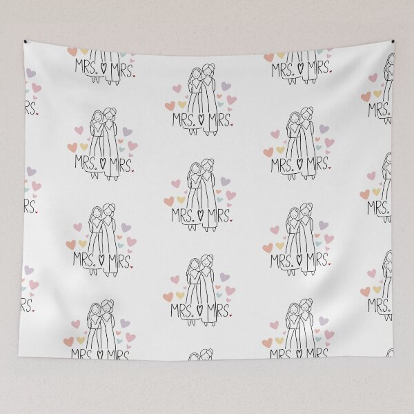 Item preview, Cute Lesbian Couple Sticker – Mrs & Mrs Pride Love, LGBTQ Romantic Gift designed and sold by Pride_Prints.