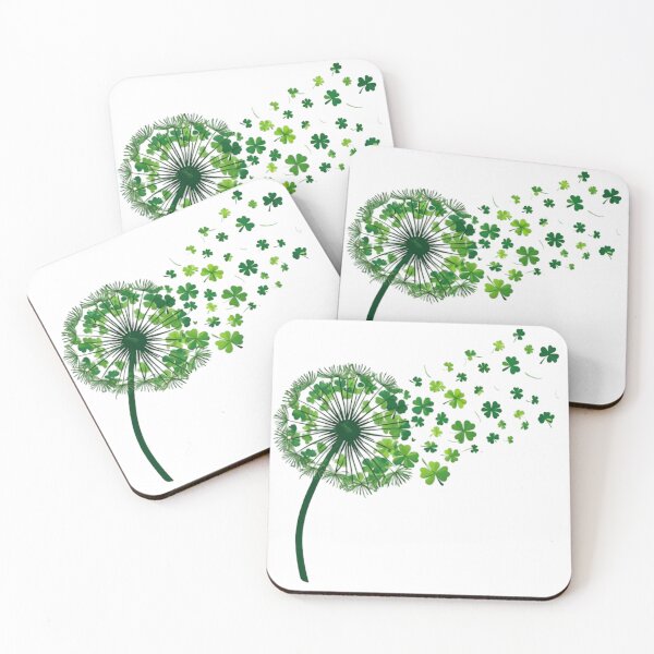 Item preview, St Patrick Dandelion with Flying Shamrocks designed and sold by Eclectic Monkey.