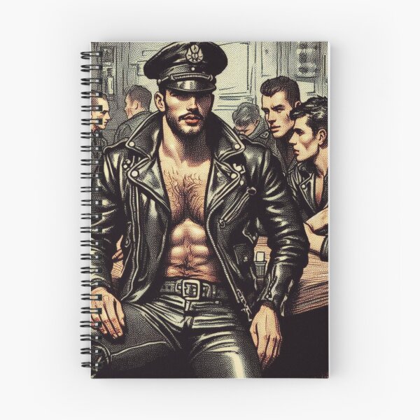 Item preview, Pointillism 1950s Vintage Gay Leather Daddy Berlin Leder Bar Pride Tom of Finland Tribute Graphic Design designed and sold by ItsAKinkThing.