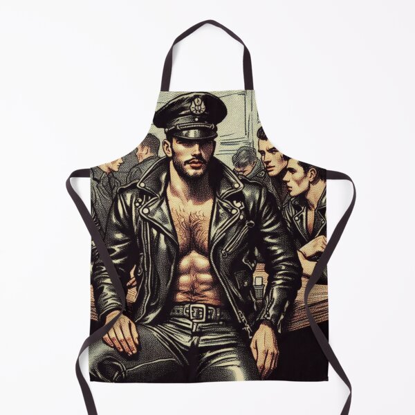 Item preview, Pointillism 1950s Vintage Gay Leather Daddy Berlin Leder Bar Pride Tom of Finland Tribute Graphic Design designed and sold by ItsAKinkThing.