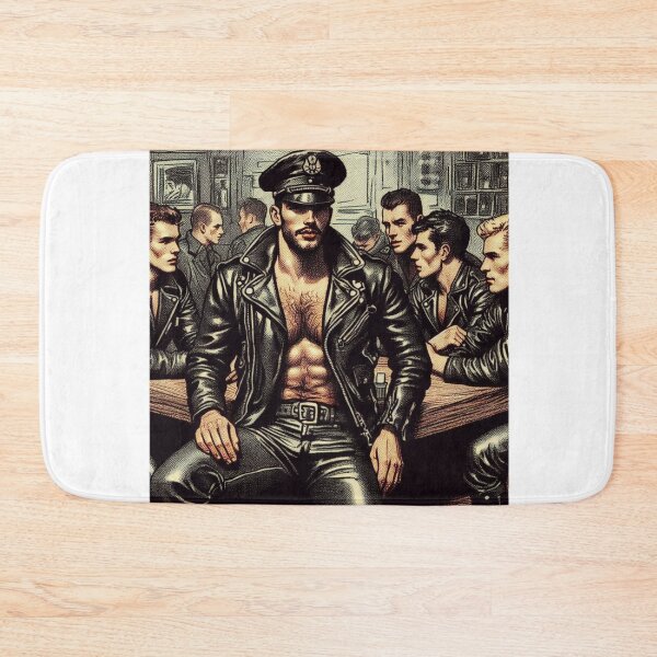 Item preview, Pointillism 1950s Vintage Gay Leather Daddy Berlin Leder Bar Pride Tom of Finland Tribute Graphic Design designed and sold by ItsAKinkThing.