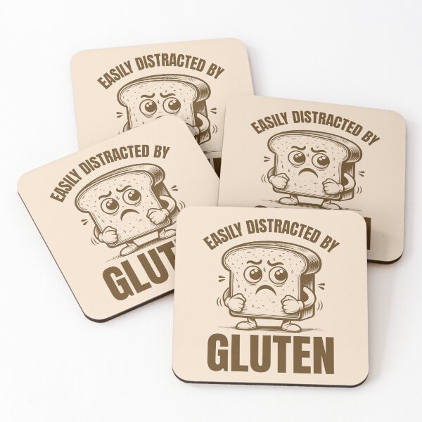 Item preview, Easily Distracted By Gluten Nervous Bread Slice Funny Gluten Intolerant designed and sold by KLArtzStore.