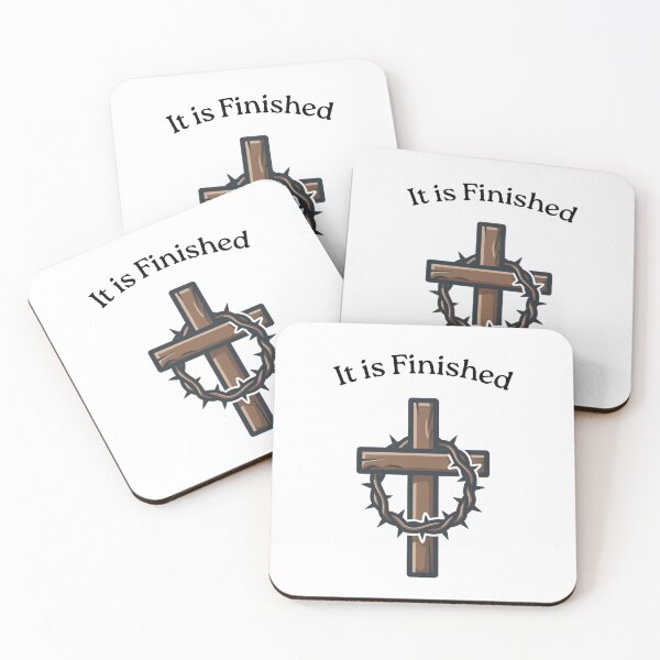 Item preview, It is Finished - Christian Cross and Crown of Thorns Art designed and sold by GraceGiggles.
