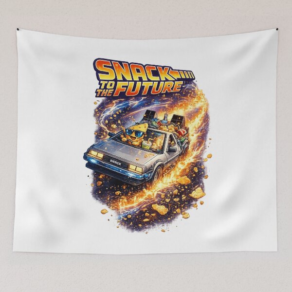 Item preview, Snack to the Future – Funny Retro Movie Pun Snack Time Machine Cartoon Parody Design designed and sold by StrayaDesign.