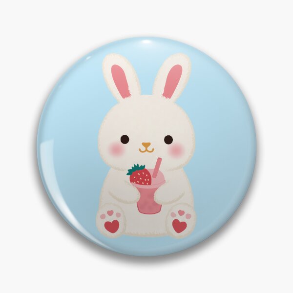Item preview, Boba Bunny – Cute Kawaii Rabbit with Strawberry Bubble Tea designed and sold by BobaBunny76.