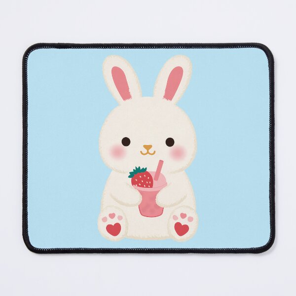 Item preview, Boba Bunny – Cute Kawaii Rabbit with Strawberry Bubble Tea designed and sold by BobaBunny76.