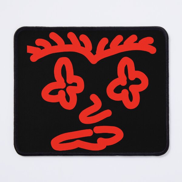 Item preview, Red Neon Doodle Face – Bold Abstract Character designed and sold by felipemaldonadoart.