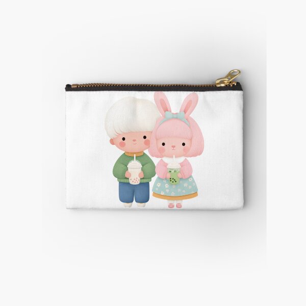 Item preview, Cute Boba Couple – Kawaii Boy and Bunny Girl Drinking Bubble Tea designed and sold by BobaBunny76.