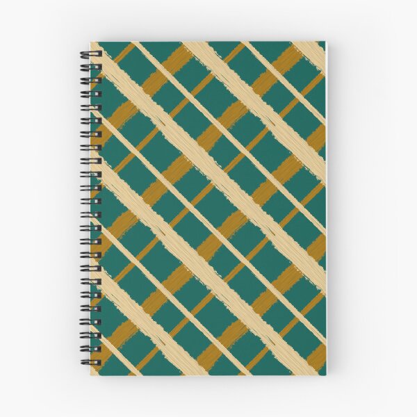 Item preview, Diagonal brushstroke yellow on teal plaid designed and sold by DesignsbyPheby.