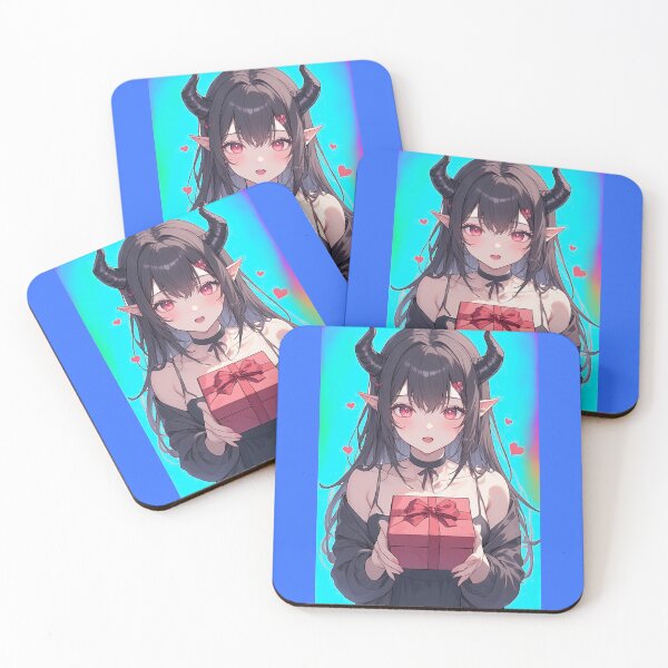 Item preview, Cute romantic anime demon girl designed and sold by ArtsJulian.