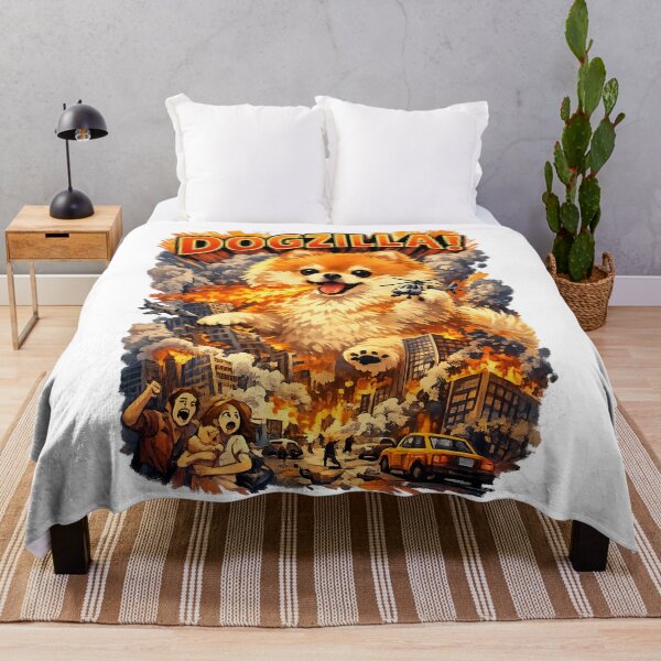 Item preview, Dogzilla – Giant Pomeranian Movie Parody designed and sold by StrayaDesign.
