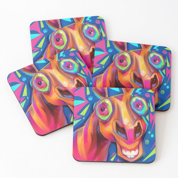 Item preview, Street art whimsical smiling horse designed and sold by 516 Studio.