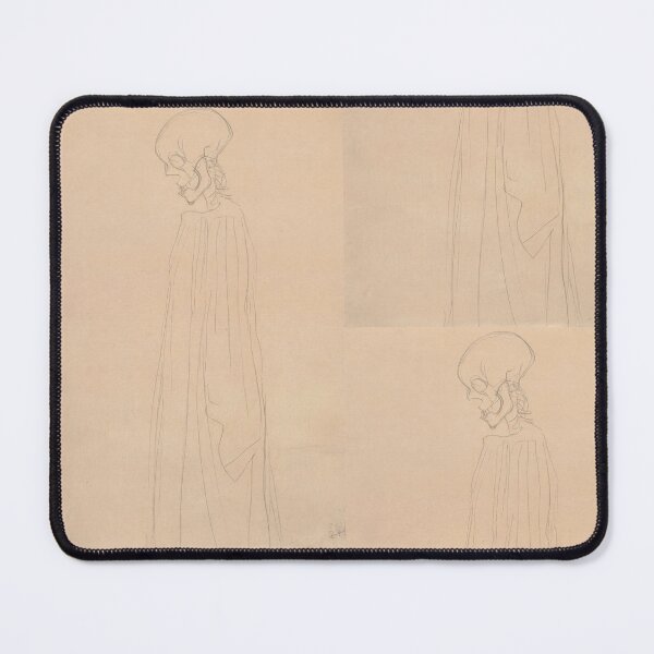 Item preview, Three Quarter Length Portrait of a Skeleton by Gustav Klimt: Minimalist Gothic Poster designed and sold by artofuniverse.