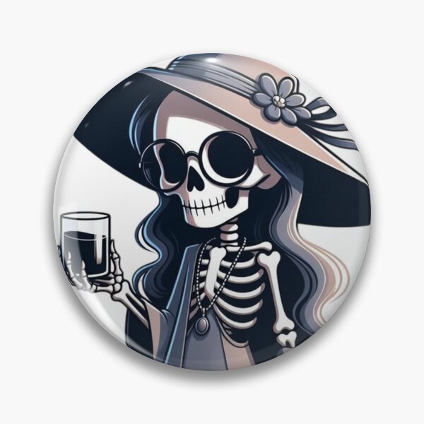 Item preview, Elegant Skeleton Girl drink a wine designed and sold by Arte Cartoon From TagTeam Group.