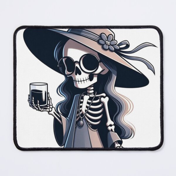 Item preview, Elegant Skeleton Girl drink a wine designed and sold by Arte Cartoon From TagTeam Group.