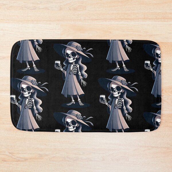 Item preview, Elegant Skeleton Girl drink a wine designed and sold by Arte Cartoon From TagTeam Group.