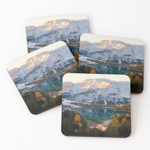 Item preview, Autumn Sunrise at Lago di Braies: A Stunning Reflection of the Italian Dolomites designed and sold by artistworks512.