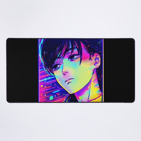 Item preview, Cyber Neon Halftone Melancholy — Manga Fan Art Asa designed and sold by R-A Designs.