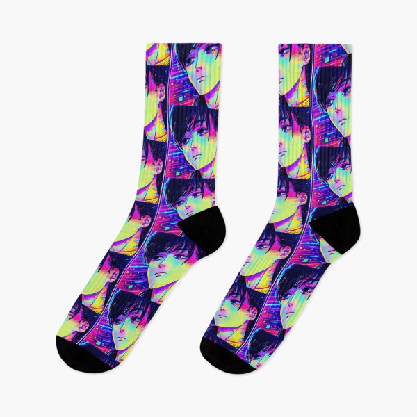 Item preview, Cyber Neon Halftone Melancholy — Manga Fan Art Asa  designed and sold by R-A Designs.