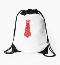 Red Neck Tie Emoji Drawstring Bag
