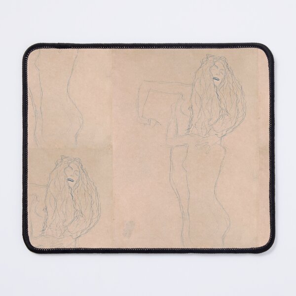 Item preview, Two Naked Women Embracing Ver Sacrum by Gustav Klimt: Minimal Line Art Poster designed and sold by artofuniverse.