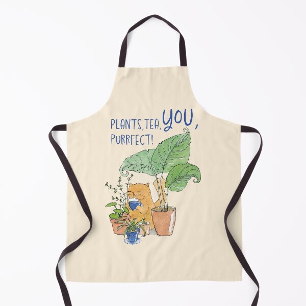 Item preview, Cat with tea and plants designed and sold by Beronise.