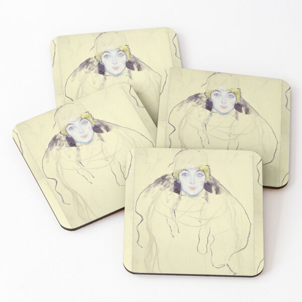 Item preview, Woman S Head by Gustav Klimt: Ethereal Minimalist Portrait Fine Art Print designed and sold by artofuniverse.