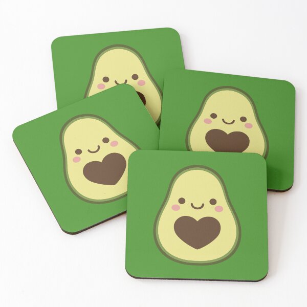 Item preview, Kawaii Avocado with Heart – Cute Happy Avocado Illustration designed and sold by witwhimsystudios.