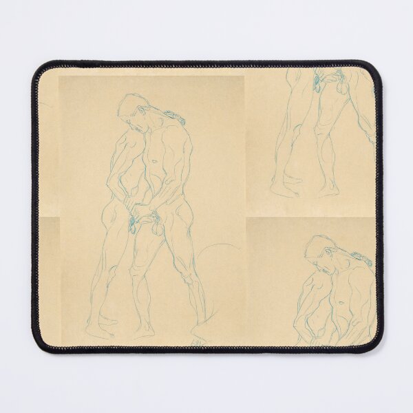 Item preview, Zwei Mannerakte Study for the Athletes by Gustav Klimt: Minimalist Figure Drawing designed and sold by artofuniverse.