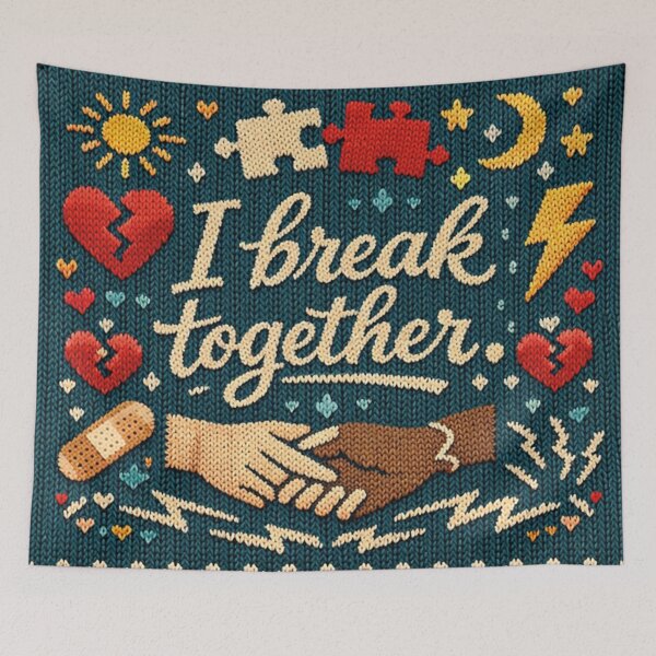 Item preview, Funny Denglisch saying I break together knitting design designed and sold by Mauswohn.
