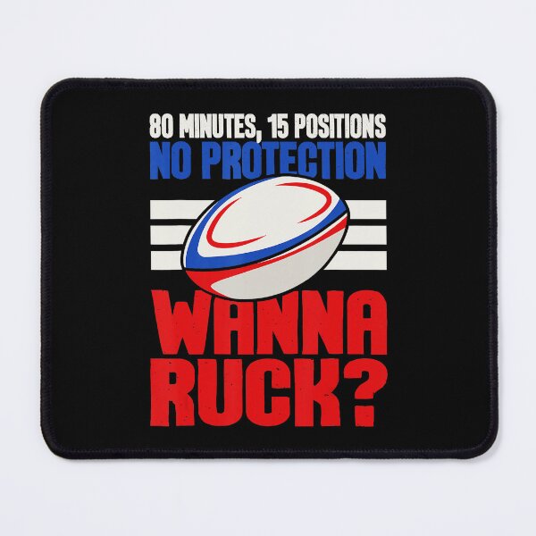 Item preview, 80 Minutes, 15 Positions No Protection Rugby Humor Bold Typography designed and sold by GabrieSketcham.