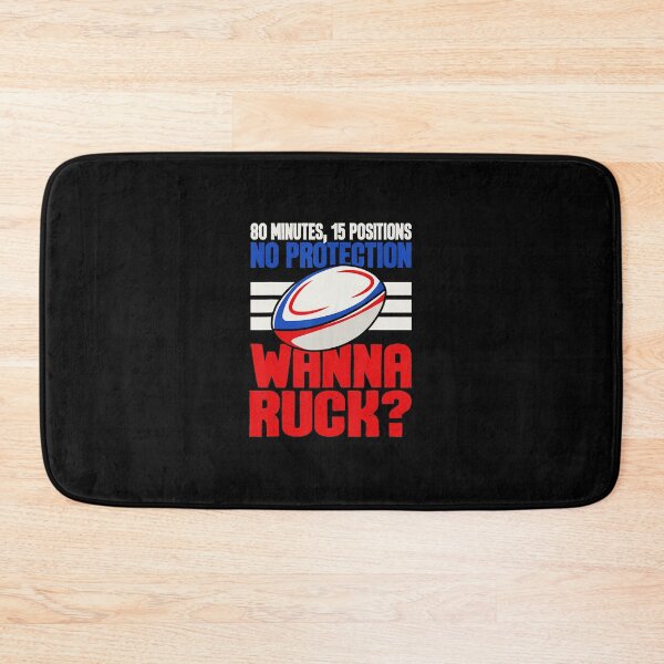 Item preview, 80 Minutes, 15 Positions No Protection Rugby Humor Bold Typography designed and sold by GabrieSketcham.