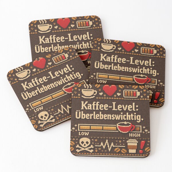 Item preview, Coffee level: vital for survival in a cozy knit design designed and sold by Mauswohn.