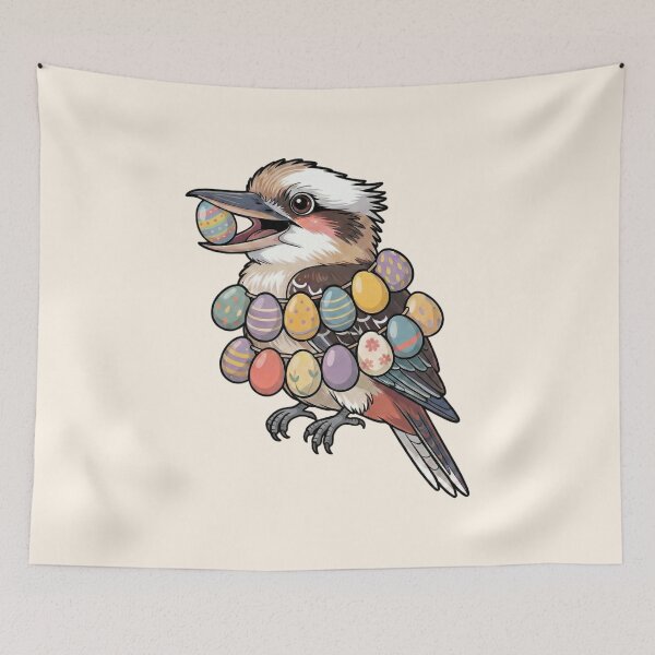Item preview, Laughing Kookaburra Wrapped in Easter Eggs - Australian Native Bird designed and sold by Wennebabs.