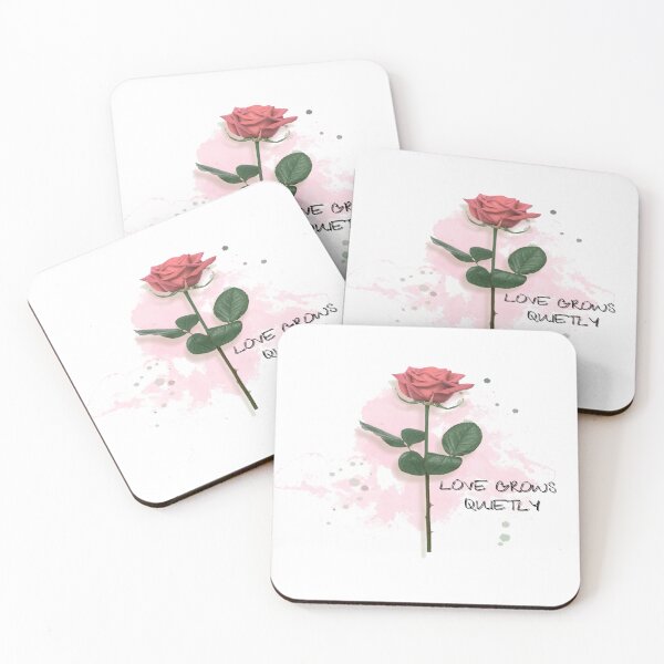 Item preview, Love Grows Quietly – Minimal Rose Watercolor Quote Art designed and sold by simpleyetcanva.